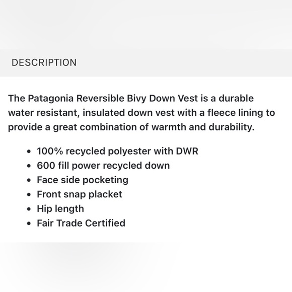 Patagonia Reversible Bivy Down Vest - Picture 5 of 13